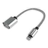 USB Camera Adapter, RVOKOMS Male to Female OTG Extension Cable, iOS to USB-A Female Connector Compatible iOS Devices with MIDI Keyboard Electric Piano Drum Mixer Microphone Audio Interface Camera 6in