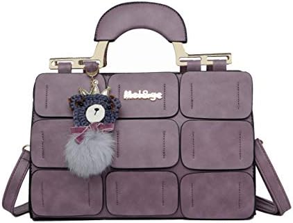 Coofig Women Tote Bag PU Leather Handbags Top Handle Satchel Purse Shoulder Bag Boston Bag