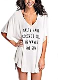 Rainlover Womens Letters Print Baggy Swimwear Bikini Cover-ups Beach Dress