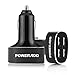Poweradd 40W/8A 4-Port USB Car Charger with Smart Charge for iPhone 6s/6 Plus 5S 5C, iPad Air2/mini 3, Galaxy S6 edge S5 Note 5 4, More Smartphones and Tablets