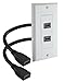 iMBAPrice - HDMI Pigtail Wall Plate Built-in Flexible Hi-Speed HDMI Cable with Ethernet Dual Port (2 Port) White