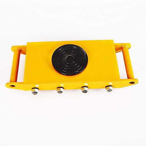 12 Ton Machinery Mover,Heavy Duty Machine Dolly Skate 8-Rollers Machinery Mover 360Â°Rotation for Warehousing Distribution Transportation USA Stock (Yellow)