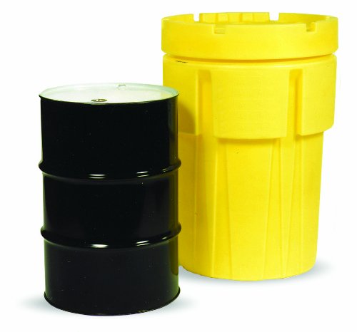 Enpac 1240-YE Poly-Overpack Salvage Drum, 103 Gallons Spill Capacity, 31-1/2" Top Diameter x 25-3/4" Bottom Diameter x 45" Height
