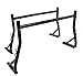 AA Products Inc AA-Racks Model X35 800Ibs Capacity Extendable Steel Pick-Up Truck Ladder Rack Two-bar Set - Matte Black