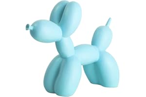 ADDZOE Resin Balloon Dog Sculpture,Mini 4inch Creative Cute Animal Crafts Figurine Balloon Dog Shaped Statue Art Sculpture Modern Desktop Ornament Decoration for Home Bedroom Living Room Decor (Light Blue)