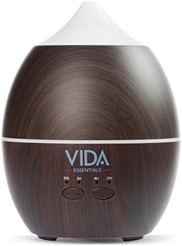 Aromatherapy Essential Oil Diffuser - Holds Big 10 FL OZ / 300 ml. Lasts All Night, Very Quiet. Mist Humidifier Aroma Machine for Office Home Bedroom Study Yoga Spa (Dark Wood)