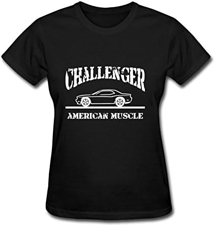 Vintage Dodge Challenger American Muscle Car Designed Round-collar And Regular T-shirt In Black