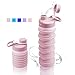 YEEONE Collapsible Water Bottle Food-Grade Silicone, Leak Proof Portable Travel &Sports Water Bottle (Pink)