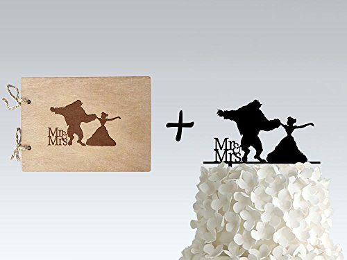 Click Here to See More Images Bundle: Cake Topper + Wedding Guest Book - inspired by Beauty and the Beast