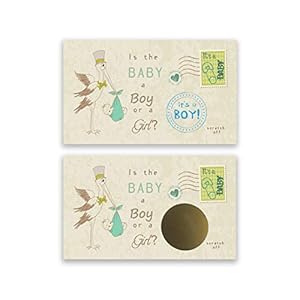 My Scratch Offs Its a Boy Vintage Stork Baby Carriage Gender Reveal Party Scratch Off Scratcher Lottery Tickets Cards…