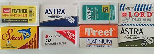 HerbaFlow 50 Double Edge Razor Blade Sampler- Feather, Astra, Lord, Derby, Dorco, Treet, Shark + Rating Sheet