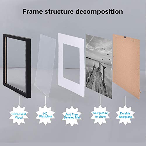 FRAMICS 4 Pack 12x12 Picture Frames, Display 8x8 Photo with Picture Mat