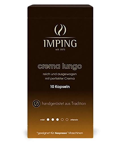 Crema Lungo Kapseln - 100 Crema Kaffeekapseln für Nespresso® - 10 x 10er Pack - Stärke 3/5 - 70% Arabica 30% Robusta…