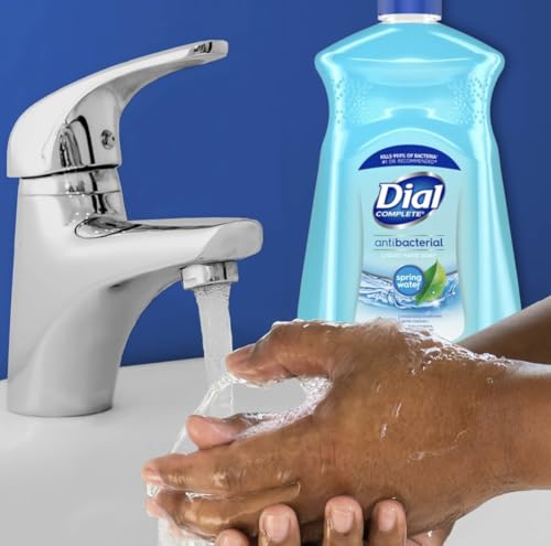 Dial Antibacterial Defense Liquid Hand Soap + Aloe, Spring Water Scent, 52 Fl Oz Hand Soap Refill (Pack of 3), Dermatologist-Tested, Gentle Formula