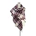 Women's Large Tartan Scarf Shawl Stole Plaid Checked Acrylic Cowl Orange (A)