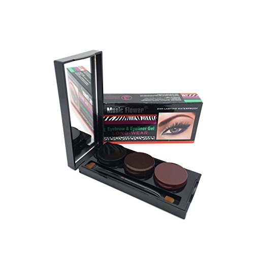 Vodisa waterproof 3 in 1 gel eyeliner and eye brow powder kit-bea…