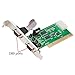 Syba 2 Port Industrial DB9 RS-232 Serial PCI Card - Serial COM Port RI +5V +12V - Molex Powered - WCH351 Chipset - 16C550 UART SD-PCI15039, Green