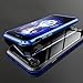 iPhone 7 Plus/ 8 Plus Case, MISSCASE Ultra Slim Magnet Protective Case with Metal Frame Tempered Glass Back [Magnetic Adsorption Technology] [Support Wireless Charging] (Blue & Black + Clear Back)