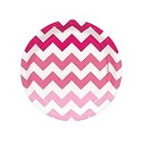 Chevron Pink Dessert Plates (8)