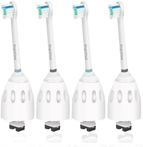 BrightDeal Compact E-Series Replacement Toothbrush Heads fit Philips Sonicare HX7012/64, Advance, Essence, Elite, CleanCare and Xtreme (4-pack)
