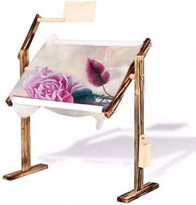 Cokeymove Cross Stitch Frame Floor Stand, Adjustable Cross Stitch Desktop Table Lap Stand, Solid Wooden Embroidery Tapestry Frame Stand