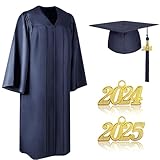 Heflashor Unisex Matte Graduation Gown Cap Set with