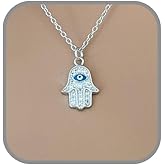 925 Sterling Silver Hamsa Necklace/Cubic Zirconia / 16"-17"-18" Adjustable/Gift for Her