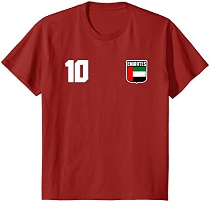 Kids United Arab Emirates T-shirt UAE Retro Tee Soccer Football 10 Cranberry