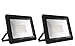 Hyperikon LED Flood Light 100W (500w Eq.) 180° Rotatable Bracket, 5000k, 8000 Lumens, Super Bright Outdoor LED Floodlight, Weatherproof IP65, Suitable for Dry and Damp Locations, 110V, 2-Pack
