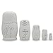 BestPysanky 5 Unpainted Animals Wooden Nesting Dolls Matryoshka 4.75 Inches