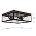 GLOBE Electric 65748 2-Light Flush Mount Ceiling Light Fixture, Dark Bronze, 4 Clear Glass Panes, Bedroom Lights for Ceiling-Mount, Bulb Not Included