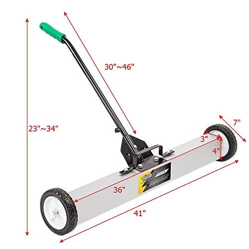 TUFFIOM 36Inch Rolling PickUp Sweeper 30LBS Capacity