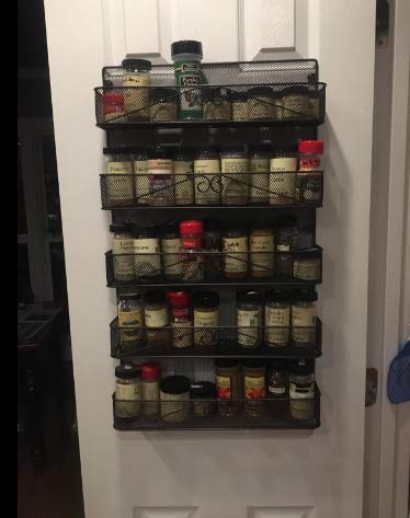 3S Spice Rack Organizer Wall Mount for Cabinet Pantry Door,Hanging Spice Shelf Full Cover,5-Tier,Black