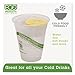 ECO PRODUCTS GreenStripe Clear Compostable 12oz PLA Plastic Cups, Case of 1000, Disposable Renewable Plant-Based Cold Cups, For Cold Drinks & Snacks, BPI Certified, ASTM Compliant.
