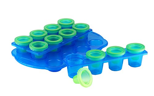 Ice Shots - Set of 12 Ice Mold Shot Glasses With Serving Tray - Just Freeze Pour and Serve Up Your Ice Cold Shots