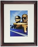 nexxt Metz Wood Picture Frame, 6 by 8-Inch Matted for 4 by 6-Inch Photo, Walnut