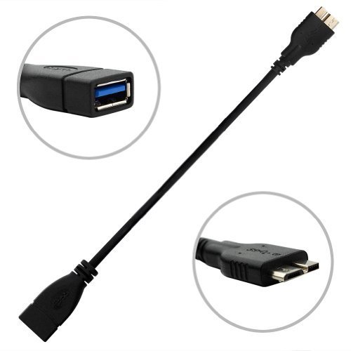 aLLreLiÂ® Micro USB 3.0 OTG Cable for Samsung Galaxy S5 , Samsung Galaxy Note 3 , Nokia Lumia 2520 Tablet, Samsung Galaxy Note Pro 12.2 / Tab Pro 12.2 - On The Go Micro 3.0 to Female USB 3.0 SuperSpeed Adapter Cable (Black)