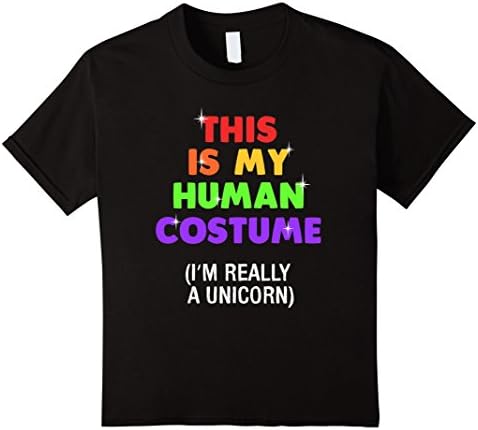 Kids FUNNY REALLY A UNICORN T-SHIRT Halloween Costume 12 Black