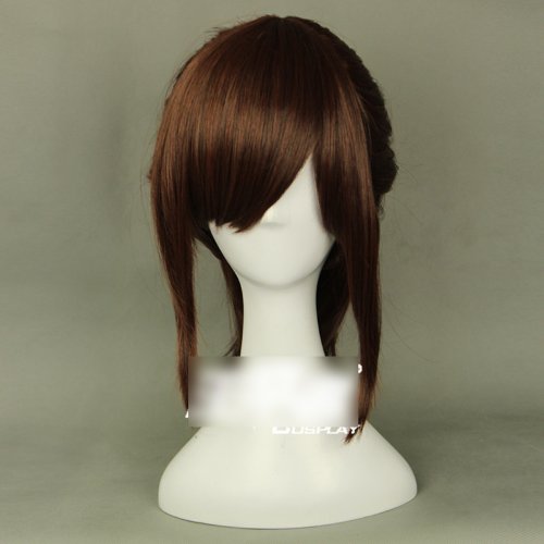 C.J. SHOP Sasha Blaus - Attack on Titan Shingeki no Kyojin, Chocolate color 45cm/17.71in short hair full wig with free cap