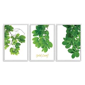 3 Piece Framed Canvas Wall Art for Living Room, Bedroom Green Plants Theme Canvas Prints for Home Decoration Ready to Hang - 16"x24"x3 Panels
