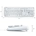Wireless Keyboard and Mouse, UHURU Wireless Full-Size Keyboard and Cordless Mouse with Comfortable Round Key and Smart Power-Saving for Computer, Laptop