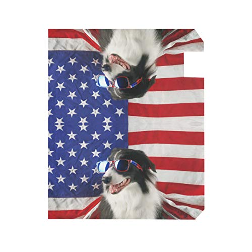 JOYPRINT Magnetic Mailbox Cover American USA Flag Animal Dog, Oversize 25.5" x 21" Mailbox Wrap Cover Home Garden Decoration