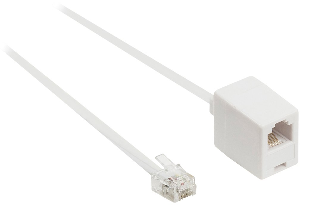 Valueline 5.00 m RJ11 Male to Female Telecom Extension Cable - White