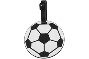 MXXGMYJ Soccer Luggage Tags for Suitcases Name Labels Cute Soccer Labels Bag Tags for Backpacks Baggage Tag for Air Travel PVC Name ID Label Sports Ball Luggage Tag Travel Accessories for Women Men