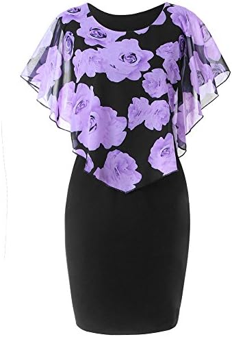 Women's Plus Size Lace Patchwork Half Sleeve Midi Dress Elegant Mother of Bride Party Dresses Knee Length Dress