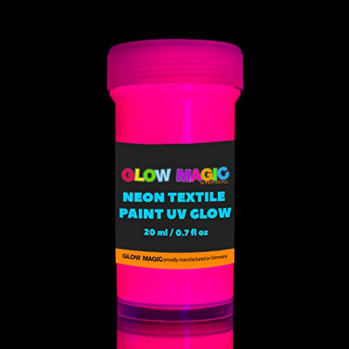 Glow Magic Fabric UV Paint Set - Set of 8 – Neon Textile Black Light Paints - Fluorescent Tie Dye Clothing Color – For Vibrant Glowing Art Projects - Easter Egg Painting 8 x 20 ml / 0.7 fl oz
