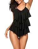 Avidlove Women's Retro Swimsuit Two Pieces Tankini Set Ruffle Swimwear Bathing Suits