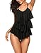 Avidlove Women's Retro Swimsuit Two Pieces Tankini Set Ruffle Swimwear Bathing Suits