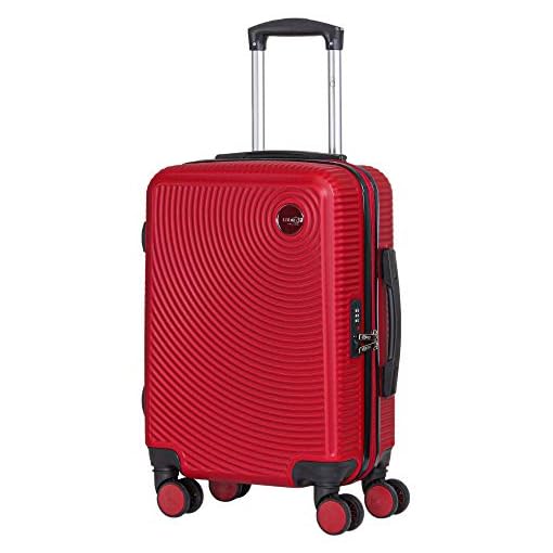 CABIN GO 5585 Valigia Trolley rigido in ABS grande valigia con ruote,  Idoneo Ryanair e Easyjet 55x40x20, Bagaglio a Mano Ultra Leggero in ABS  Lilla