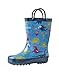 OAKI Toddler Rain Boots - Perfect Kids Rain Boots for Any Weather - Durable Rubber Baby Rain Boots Keep Little Feet Dry, Lightweight Waterproof with Easy-on Handle, Blue Dino, 9T Toddler